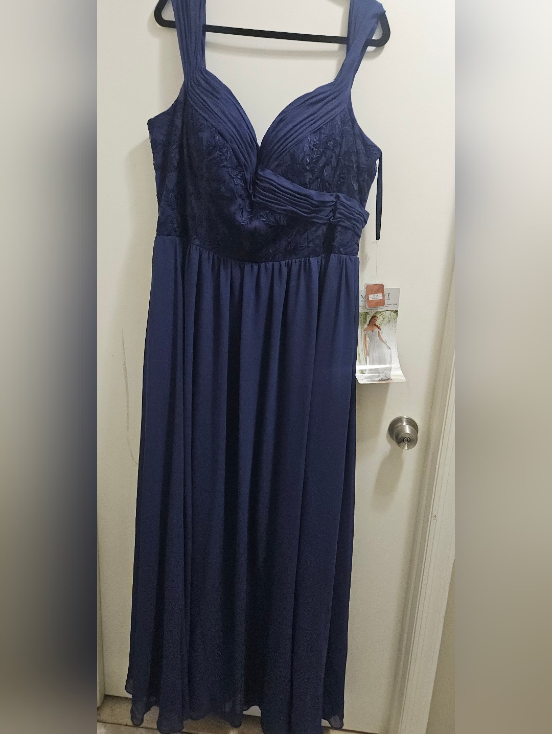 Morilee 21614 Sapphire Chiffon Embroidered Bridesmaid Gown Size 24 Nwt